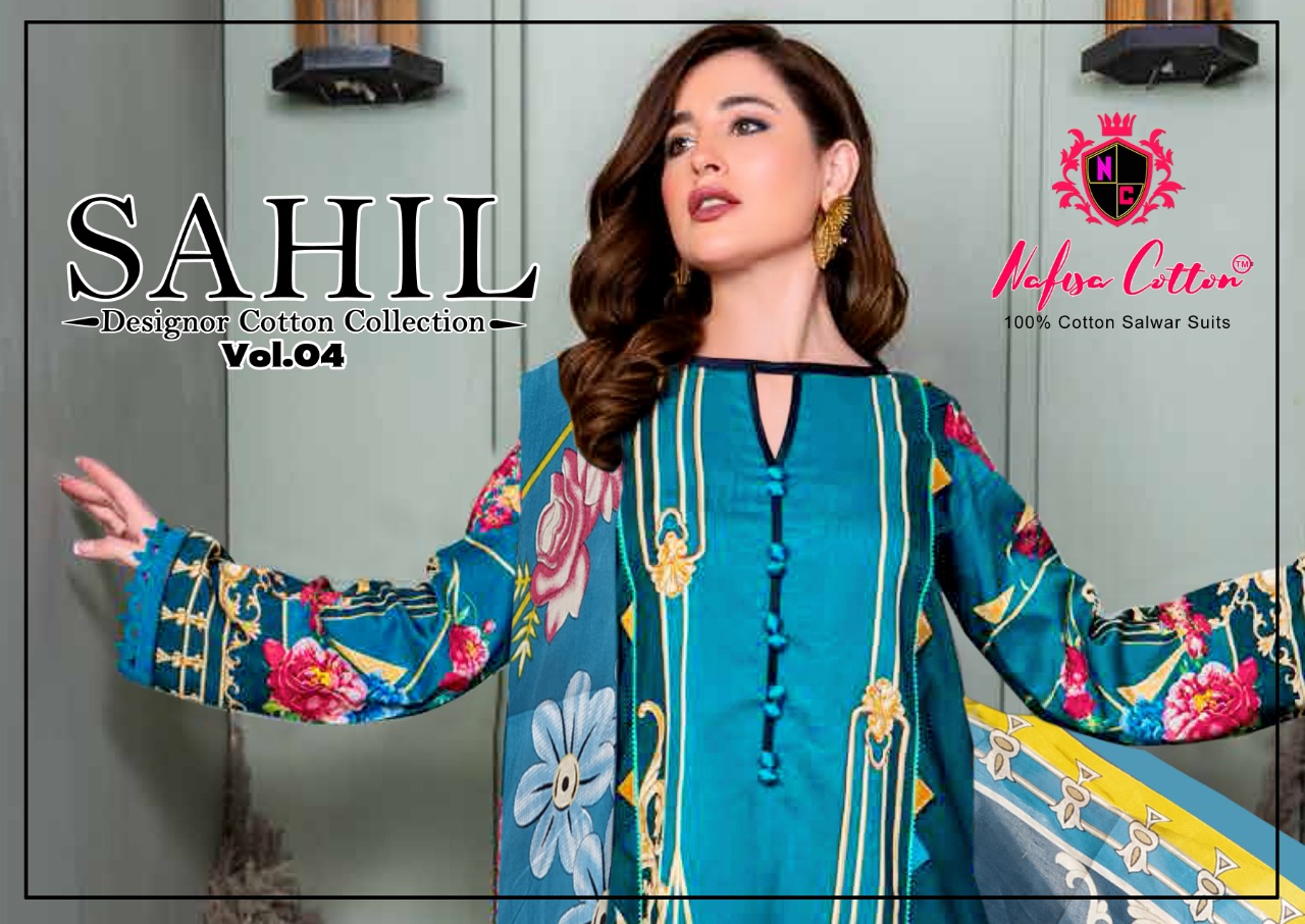 Nafisa Cotton Sahil Vol 4 Cotton Fabric Salwar Suit Wholesale Dealer
