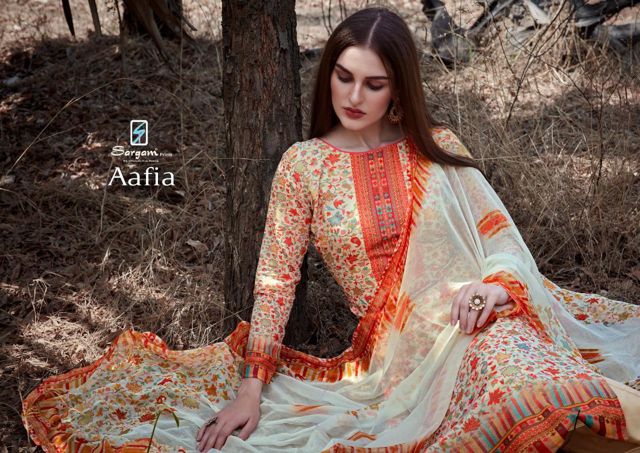 Sargam Prints Presents Aafia Muslin Cotton Fabric With Digital Prints Salwar Suit Wholesale Dealer At Surat