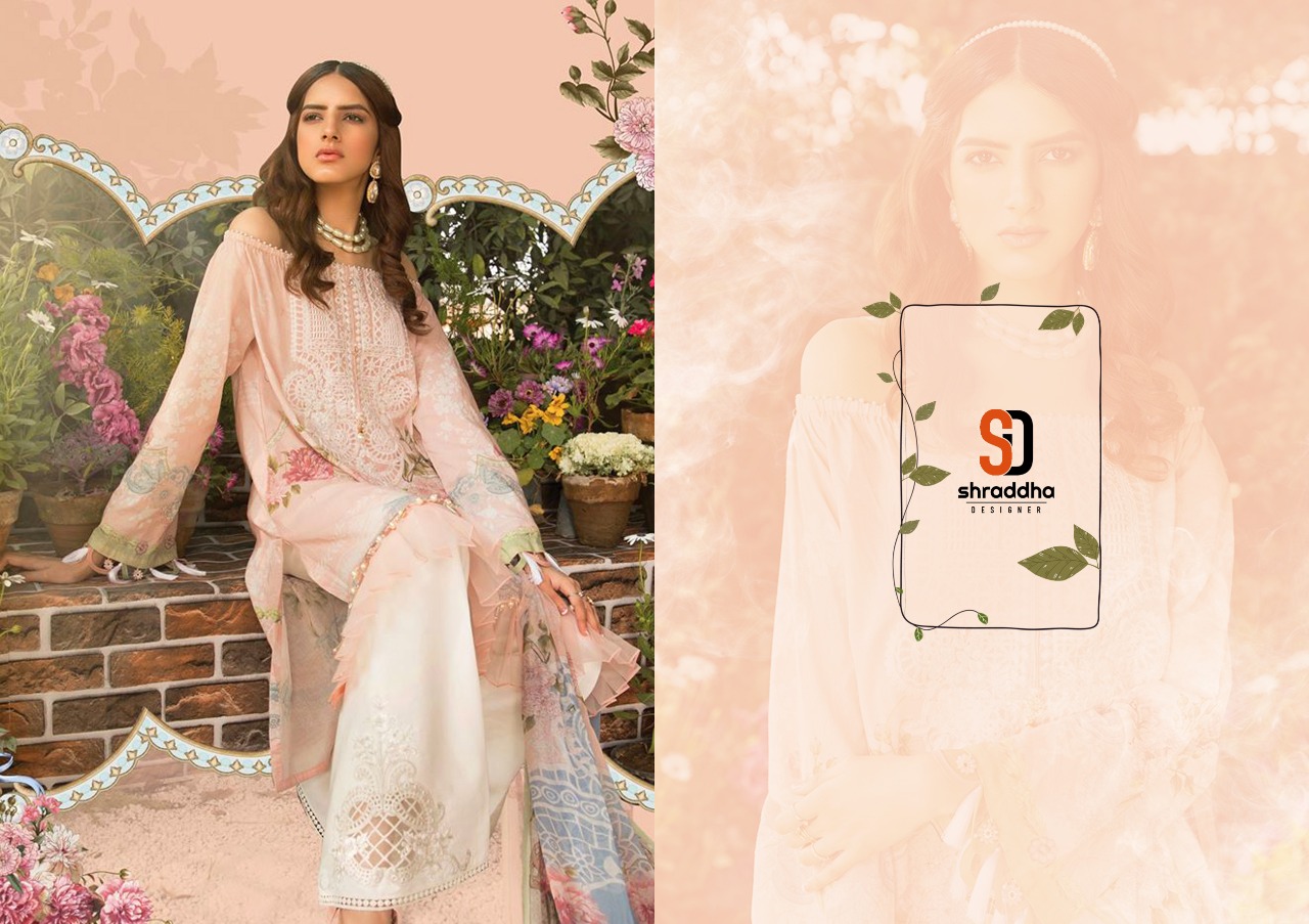 Shraddha Designer Presents M Prints Vol 2 Cotton Fabric With Heavy Embroidery Work Salwar Suit Wholesale Dealer