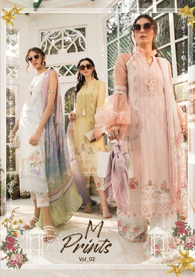 Shraddha Designer Presents M Prints Vol 2 Cotton Fabric With Heavy Embroidery Work Salwar Suit Wholesale Dealer