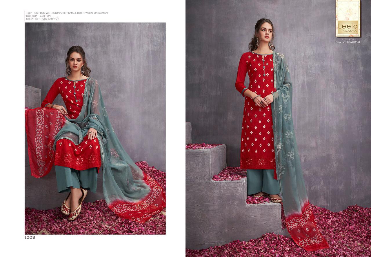 Leela Presents Kayra Cotton Fabric With Fancy Work Salwar Suit Wholesale Dealer