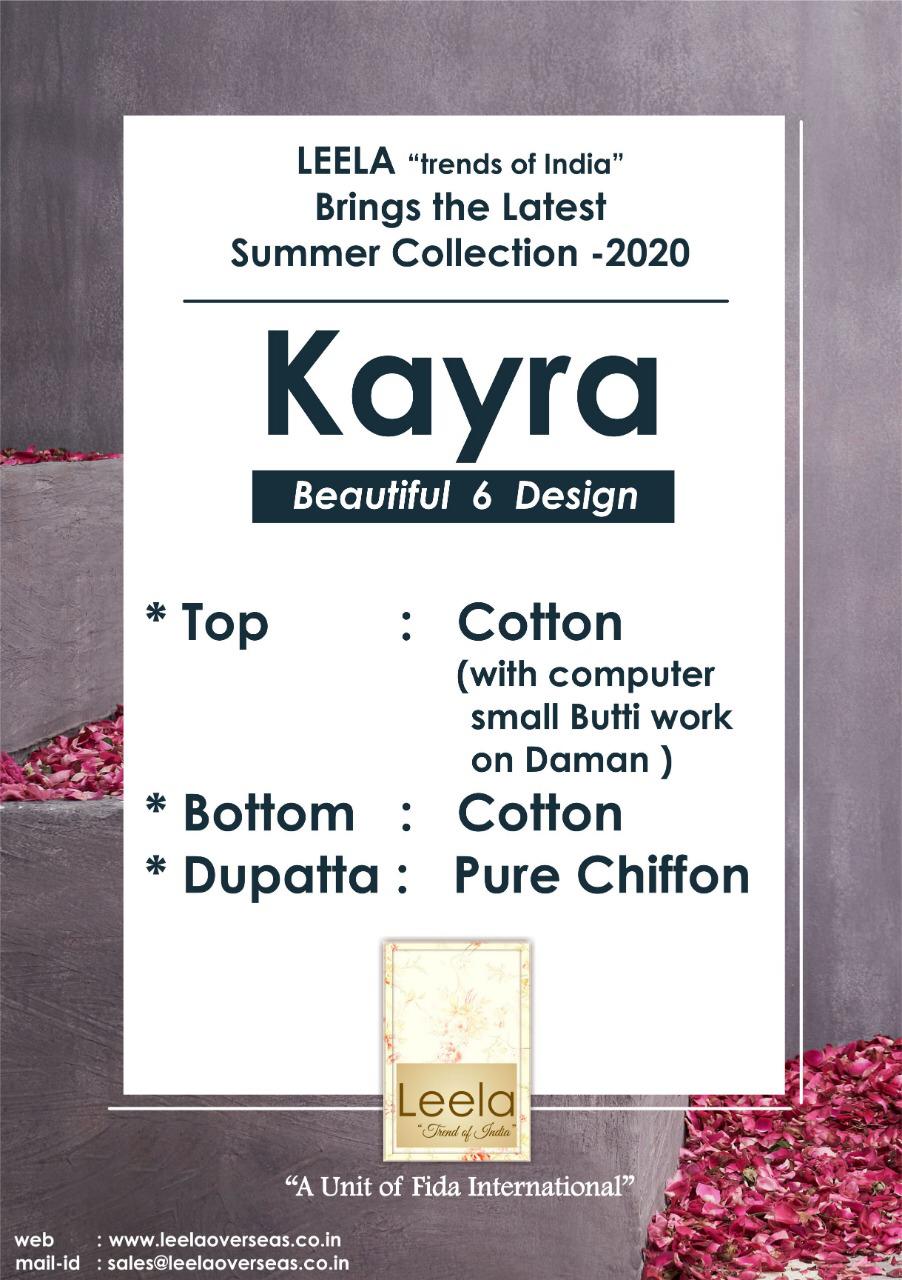 Leela Presents Kayra Cotton Fabric With Fancy Work Salwar Suit Wholesale Dealer