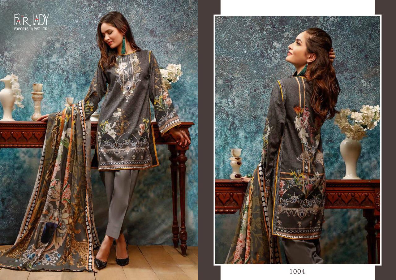 Fair Lady Presents Firdous Pure Lawn Cotton Fabric Heavy Embroidery Work Salwar Suit Wholesale Dealer