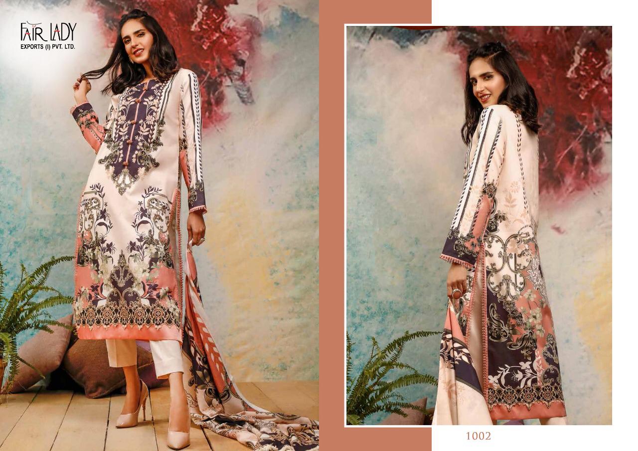 Fair Lady Launches Firdous Pure Lawn Cotton Fabric With Embroidery Work Salwar Suit