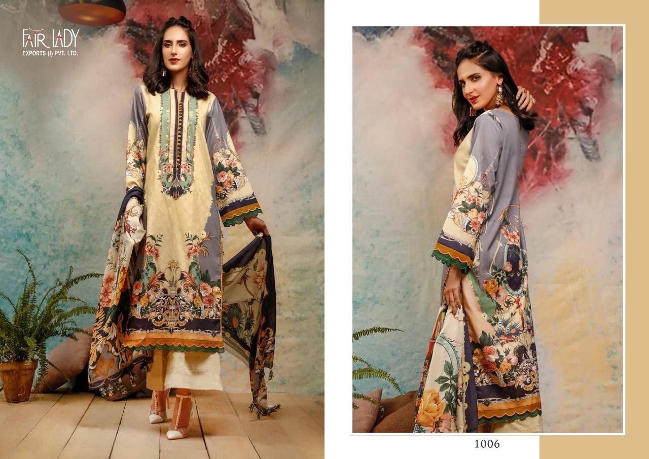 Fair Lady Launches Firdous Pure Lawn Cotton Fabric With Embroidery Work Salwar Suit