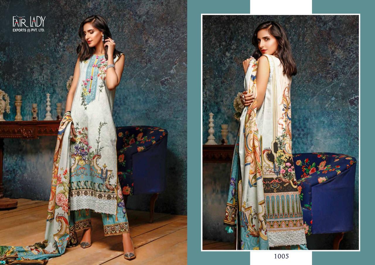 Fair Lady Presents Firdous Pure Lawn Cotton Fabric Heavy Embroidery Work Salwar Suit Wholesale Dealer