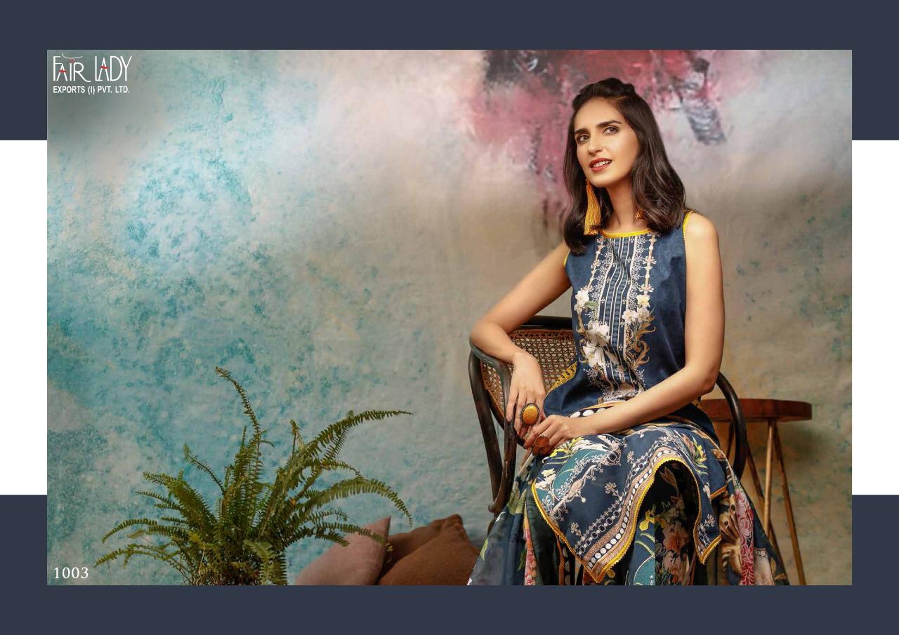 Fair Lady Launches Firdous Pure Lawn Cotton Fabric With Embroidery Work Salwar Suit