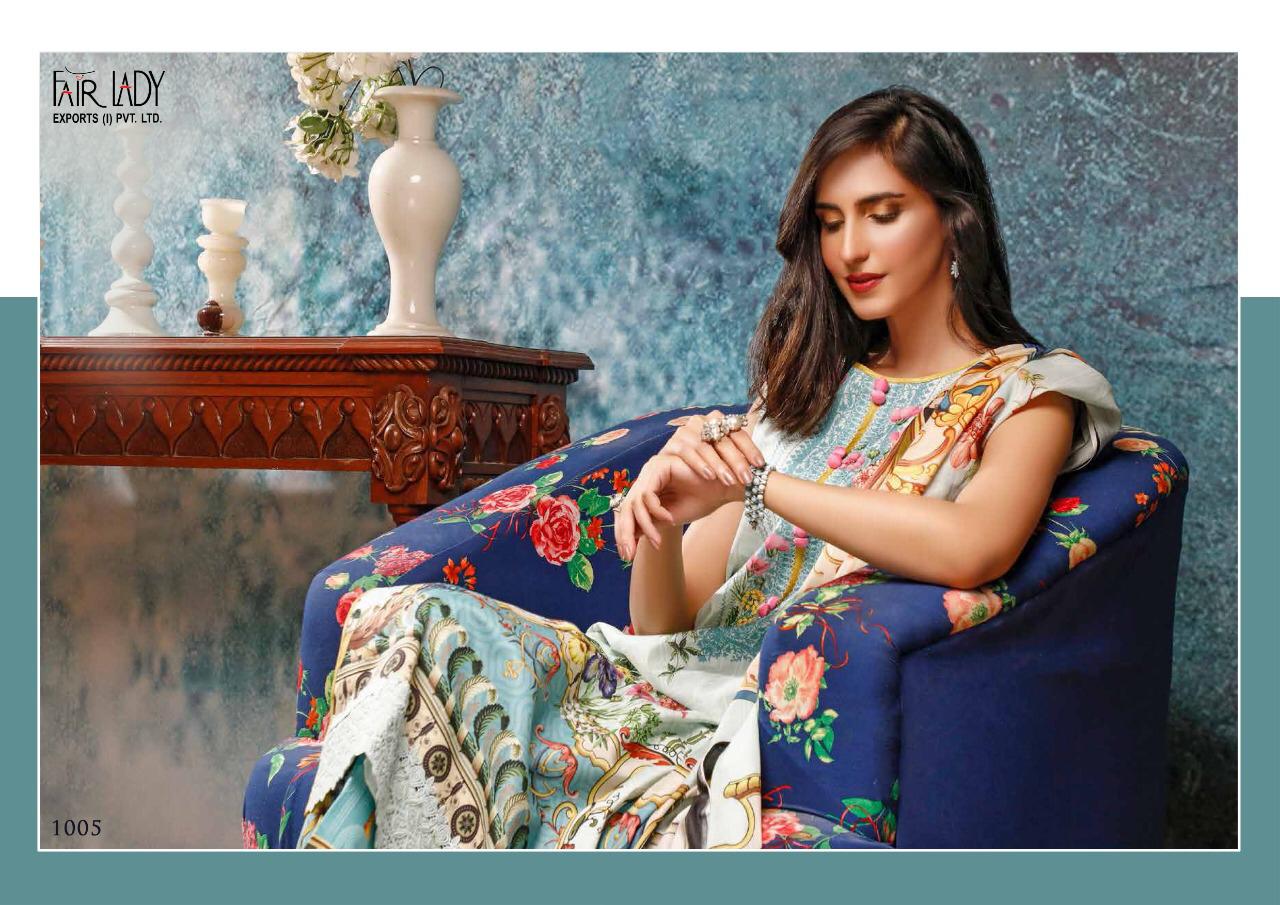 Fair Lady Presents Firdous Pure Lawn Cotton Fabric Heavy Embroidery Work Salwar Suit Wholesale Dealer