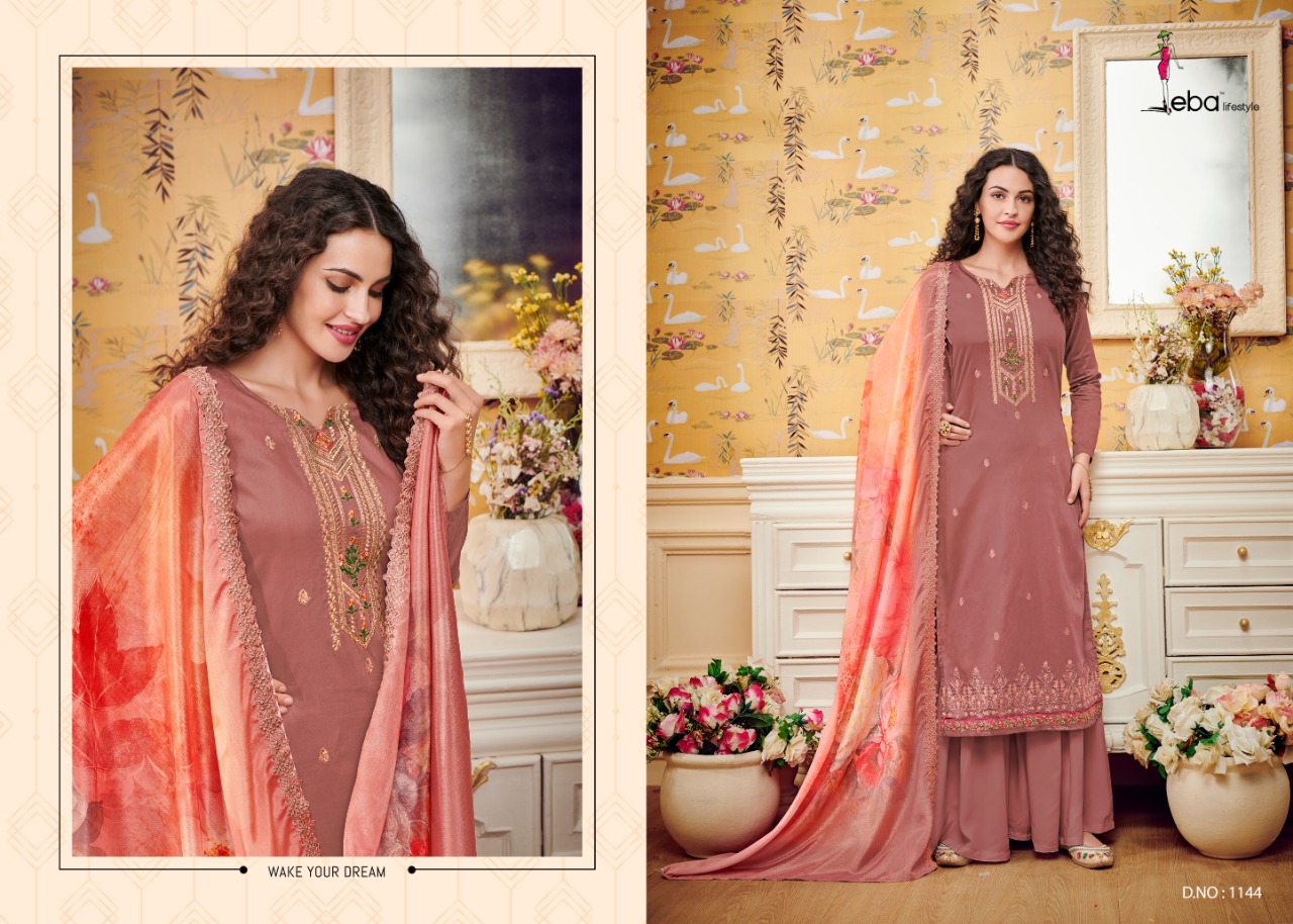 Eba Lifestyle Hurma Vol 27 Jam Cotton Fabric With Heavy Embroidery Work Salwar Suit Wholesale Dealer