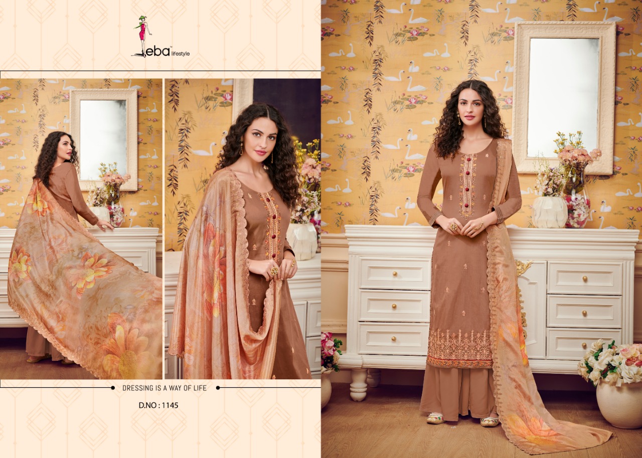 Eba Lifestyle Hurma Vol 27 Jam Cotton Fabric With Heavy Embroidery Work Salwar Suit Wholesale Dealer