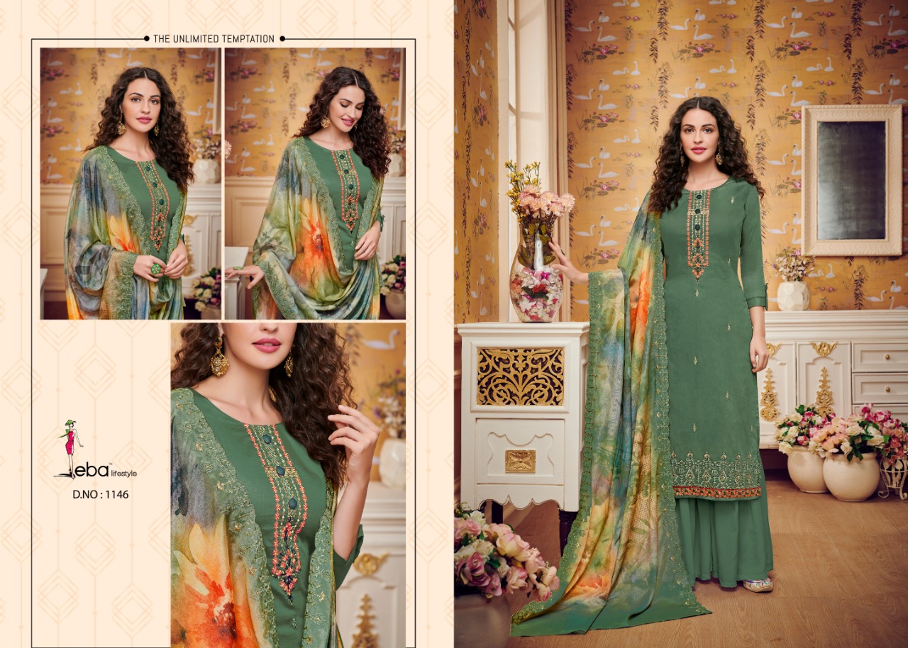 Eba Lifestyle Hurma Vol 27 Jam Cotton Fabric With Heavy Embroidery Work Salwar Suit Wholesale Dealer