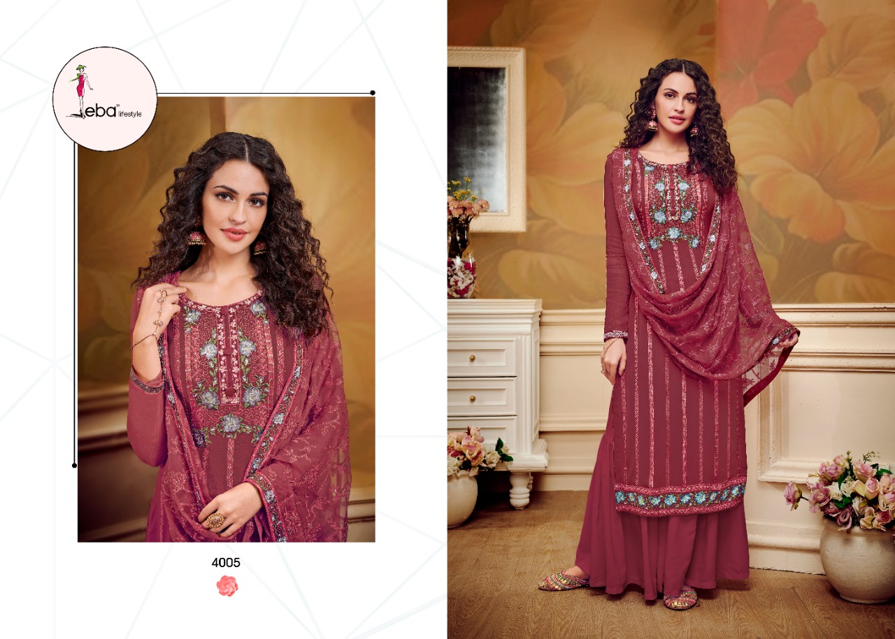 Eba Lifestyle Presents Noor Jahan Vol 1 Georgette Fabric With Heavy Embroidery Work Salwar Suit Wholesale Dealer