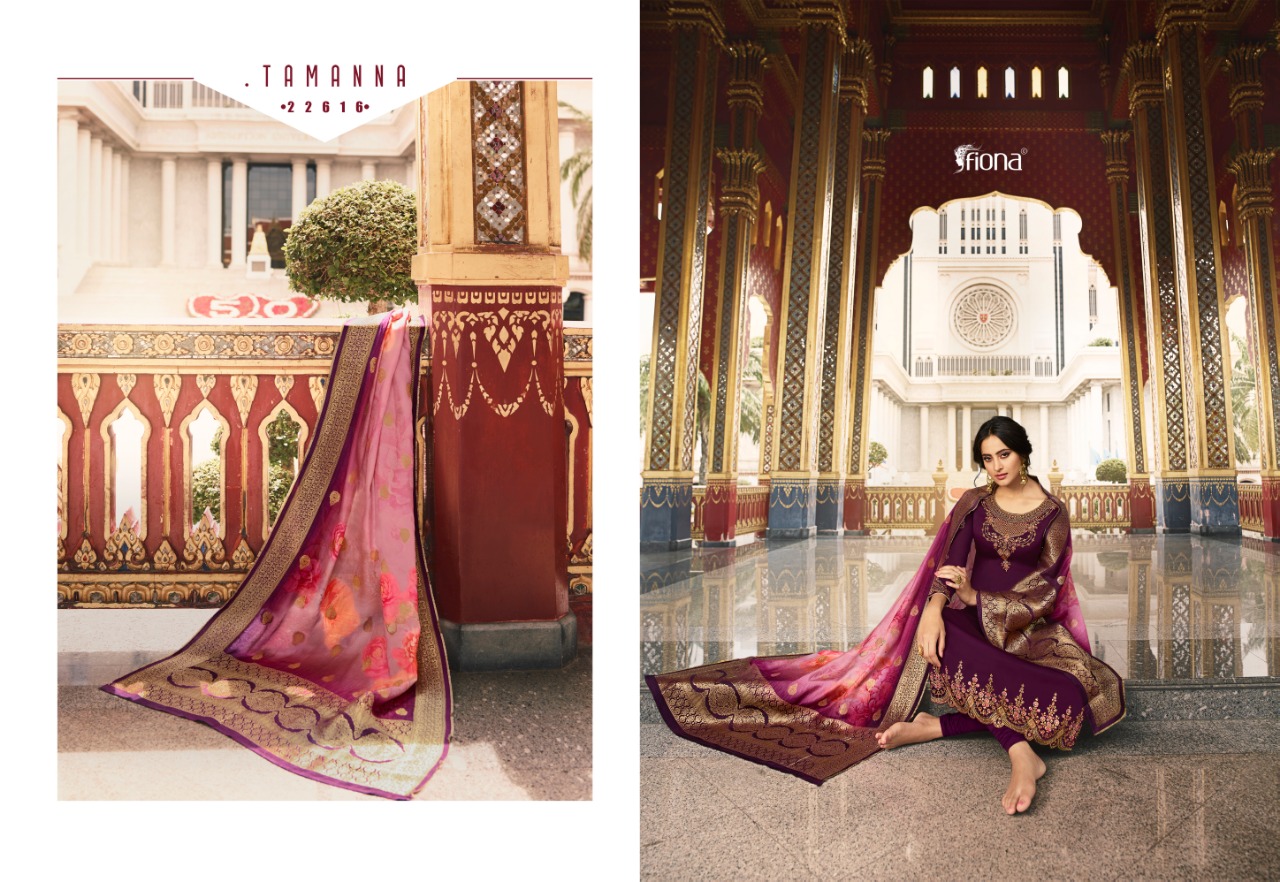 Fiona Presents Nyra Vol 1 Nx Dola Silk Fabric With Digital Print Jacqurad Dupatta Salwar Suit Wholesale Dealer