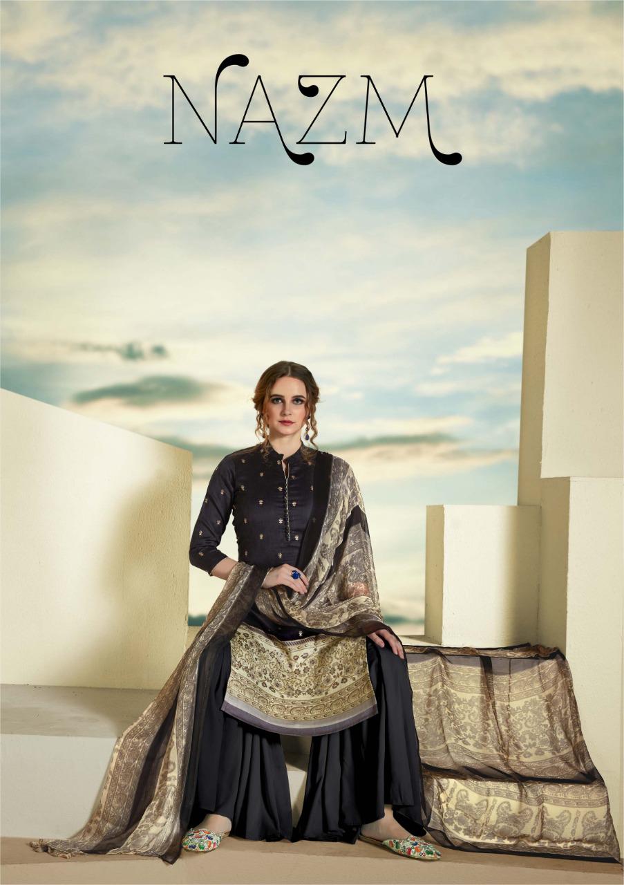 Sargam Prints Launches Nazm Jam Fabric Fancy Waer Salwar Suit Wholesale Dealer
