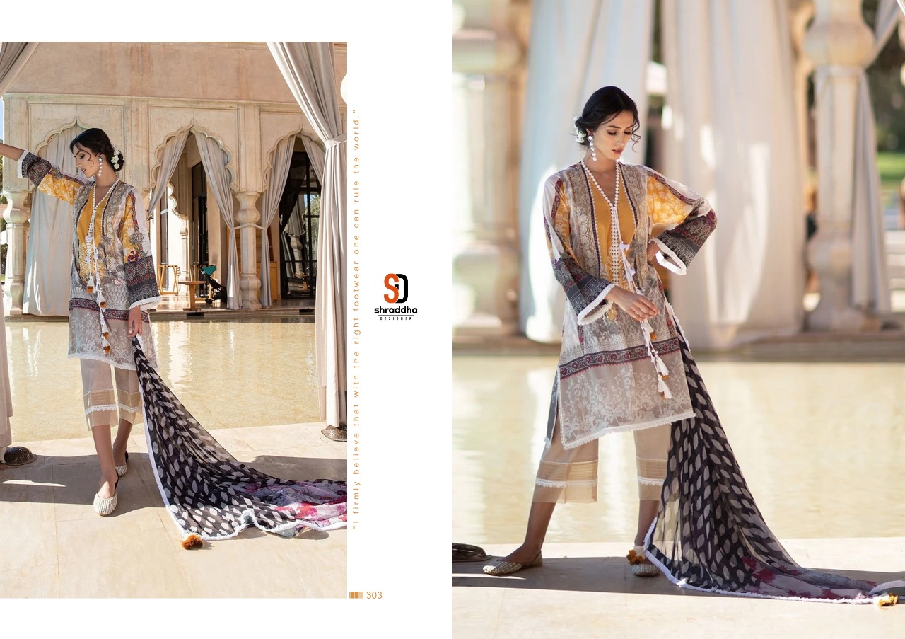 Shraddha  Designer  Sobia Nazir  Vital Vol 3 Stylish Fancy Colorful Cotton Print Heavy Salwar Suit Pakstani Collection