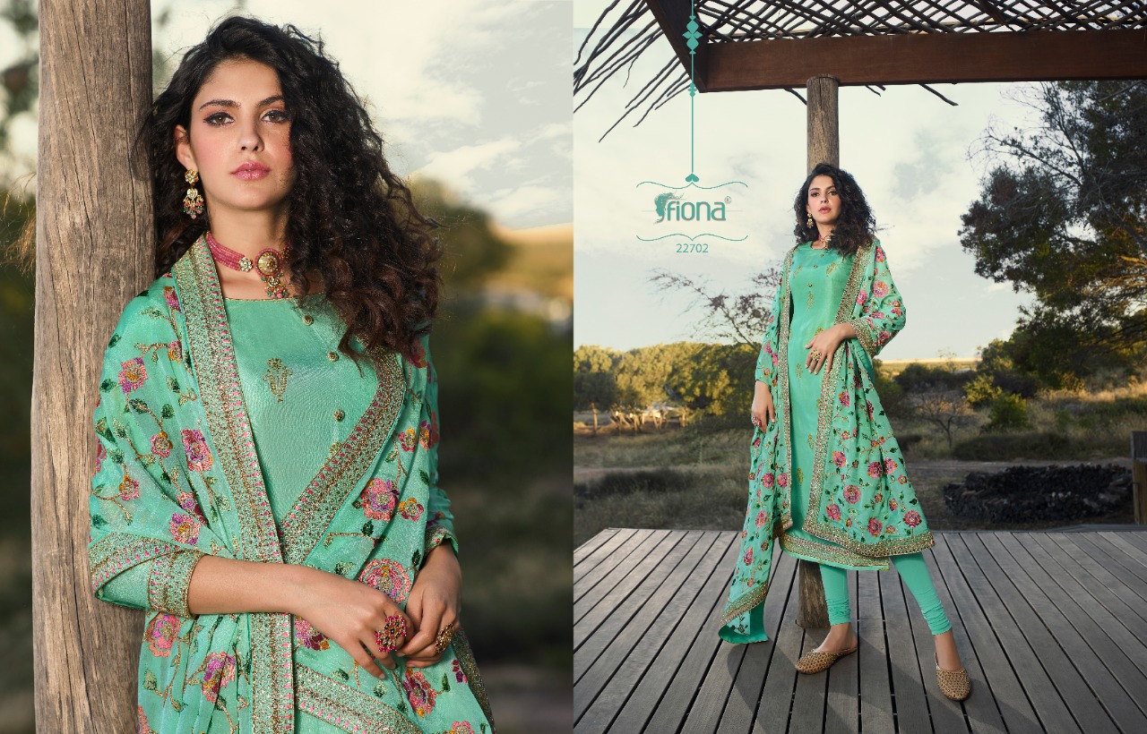 Fiona Launches Taniya Pure Dola Jacqurad Fabric With Heavy Work Salwar Suit Best Online Rate