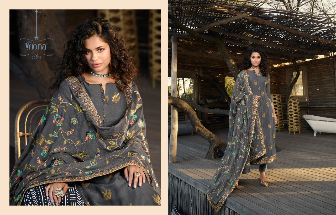 Fiona Launches Taniya Pure Dola Jacqurad Fabric With Heavy Work Salwar Suit Best Online Rate