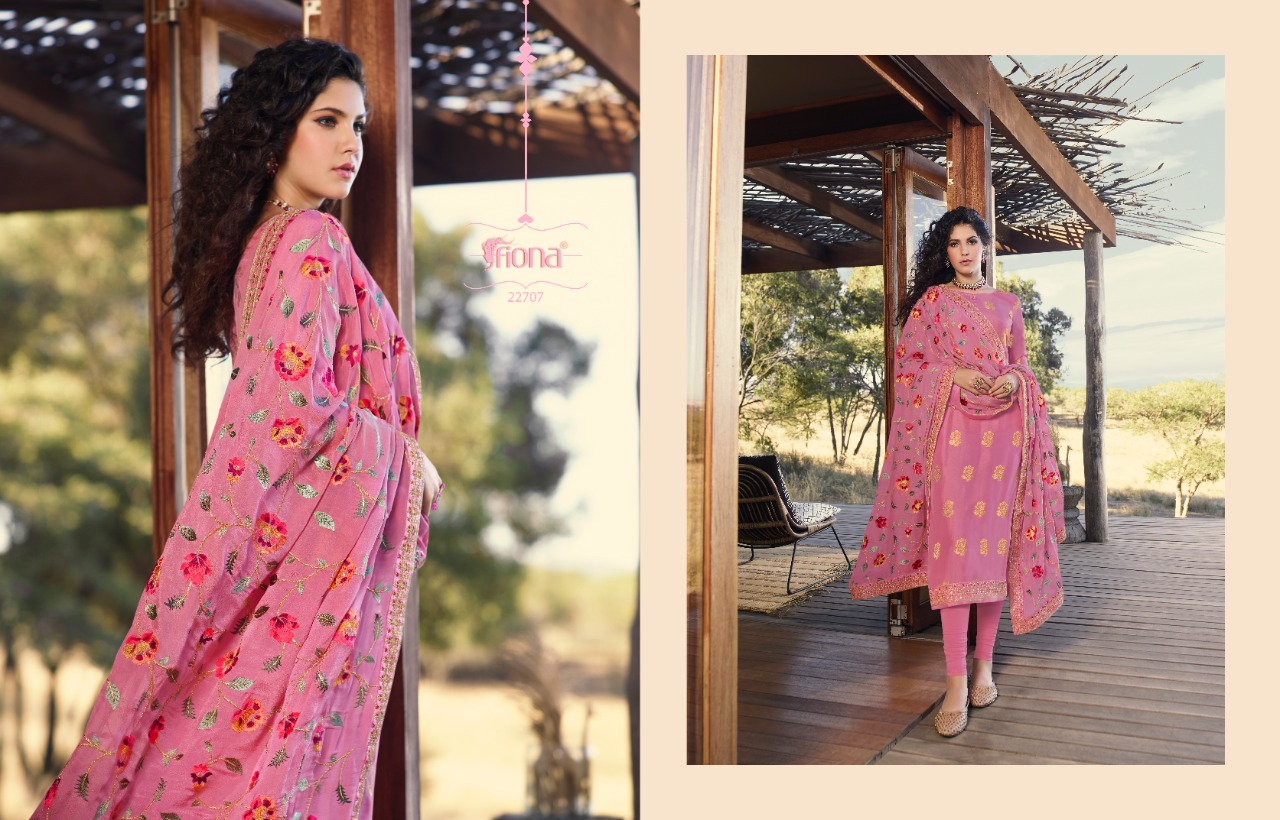 Fiona Launches Taniya Pure Dola Jacqurad Fabric With Heavy Work Salwar Suit Best Online Rate