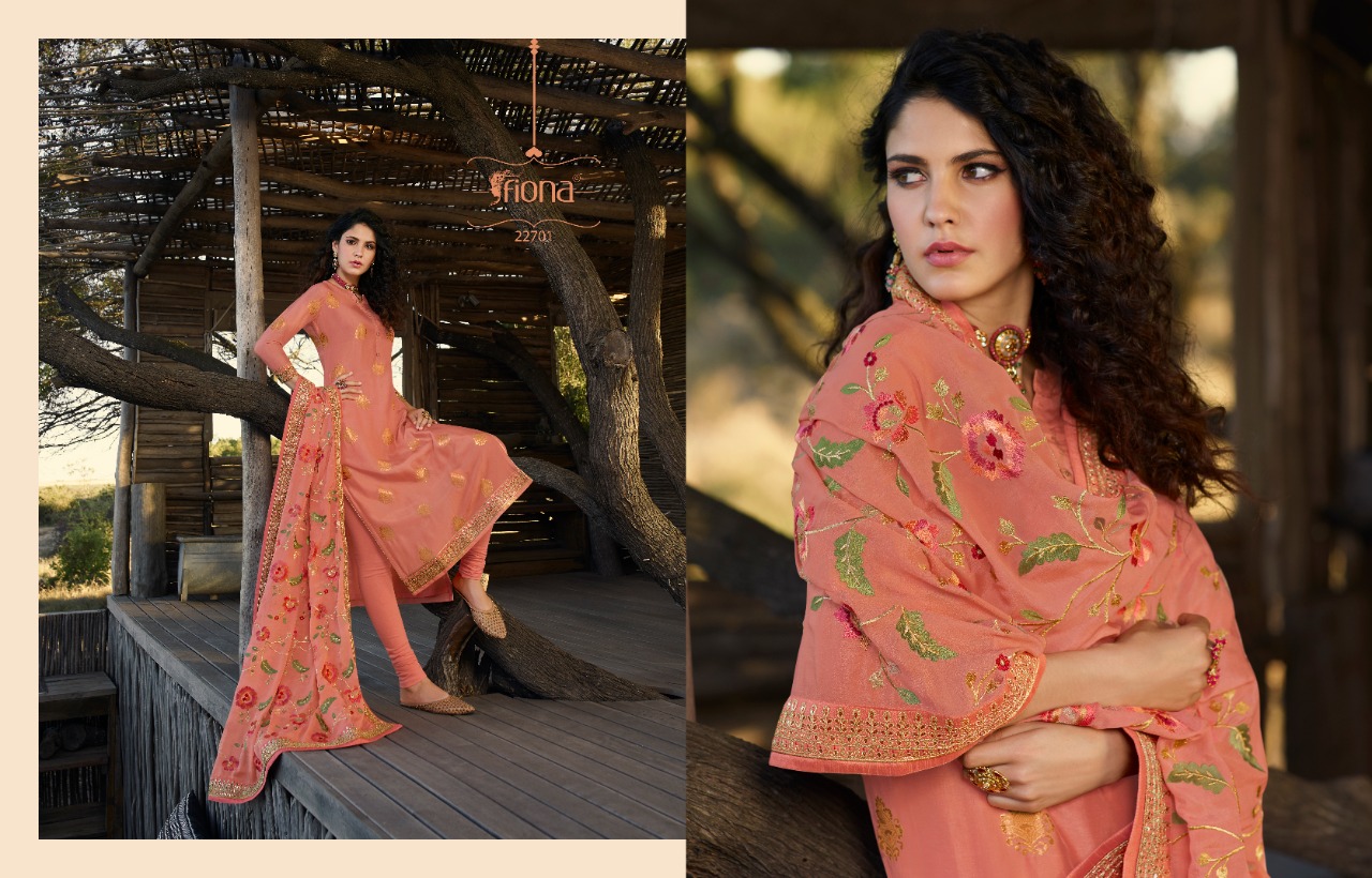 Fiona Launches Taniya Pure Dola Jacqurad Fabric With Heavy Work Salwar Suit Best Online Rate