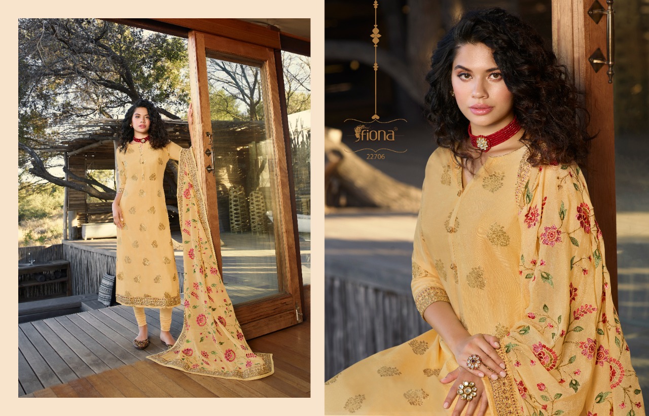 Fiona Launches Taniya Pure Dola Jacqurad Fabric With Heavy Work Salwar Suit Best Online Rate