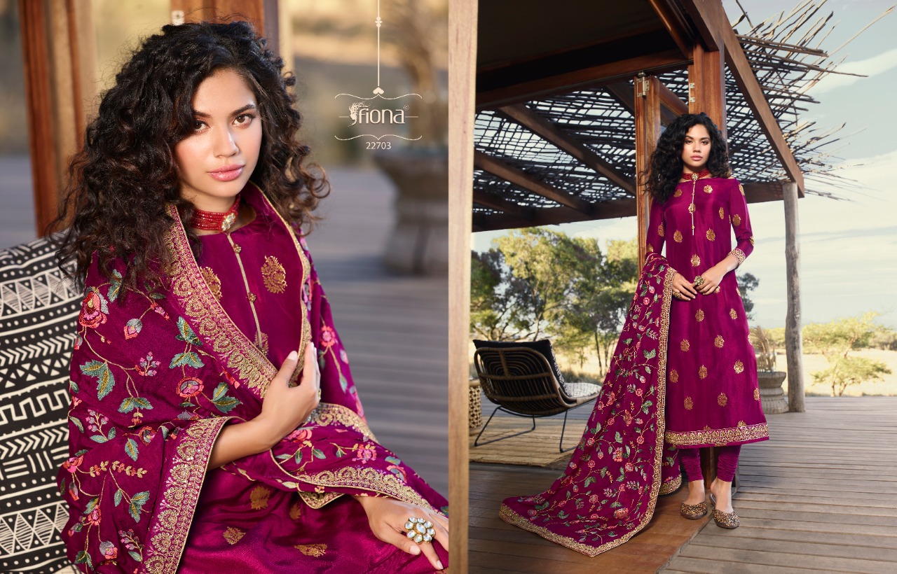Fiona Launches Taniya Pure Dola Jacqurad Fabric With Heavy Work Salwar Suit Best Online Rate