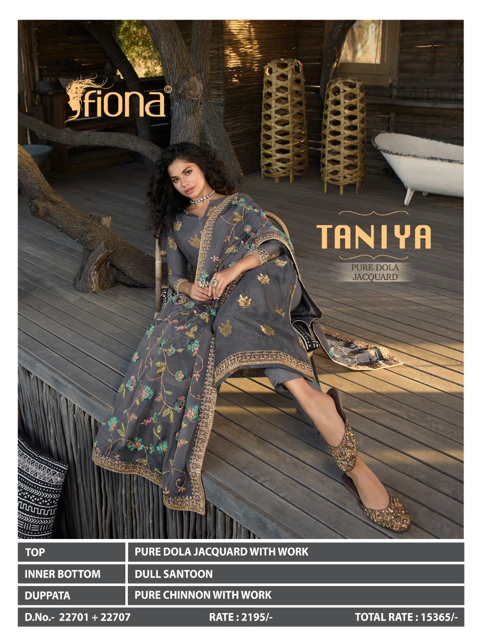 Fiona Launches Taniya Pure Dola Jacqurad Fabric With Heavy Work Salwar Suit Best Online Rate