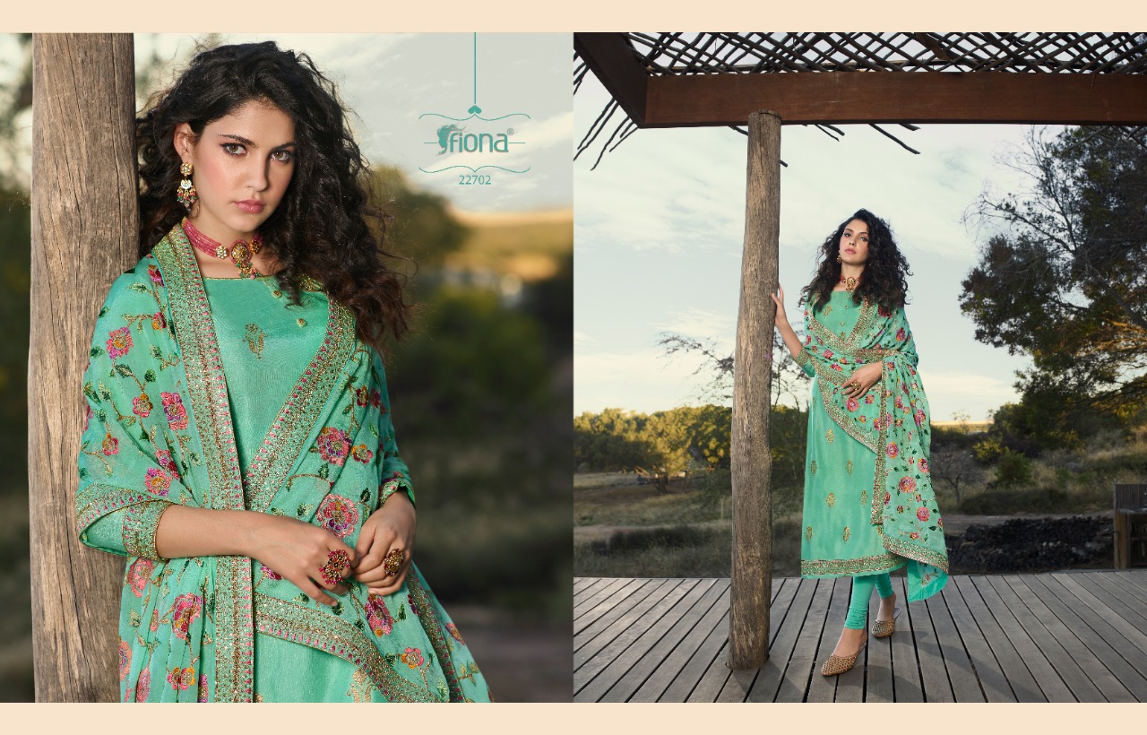 Fiona Launches Taniya Pure Dola Jacqurad Fabric With Heavy Work Salwar Suit Best Online Rate