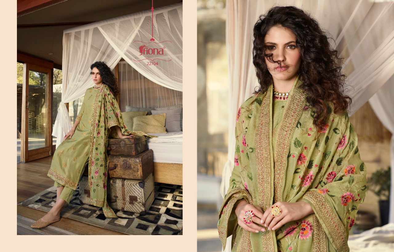 Fiona Launches Taniya Pure Dola Jacqurad Fabric With Heavy Work Salwar Suit Best Online Rate