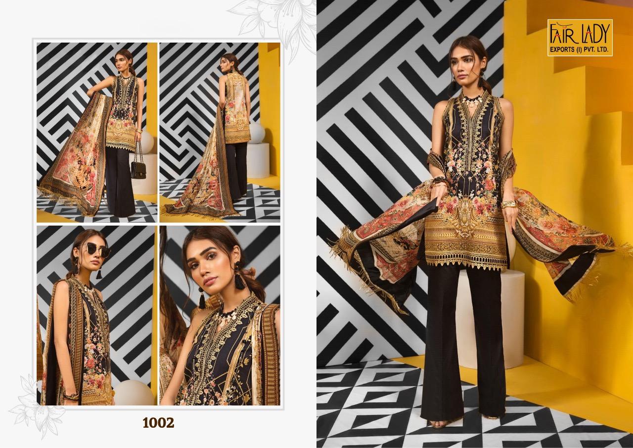 Fairlady Presents Viva Anaya Jam Satin Print Salwar Suit With Embroidery Work Suit