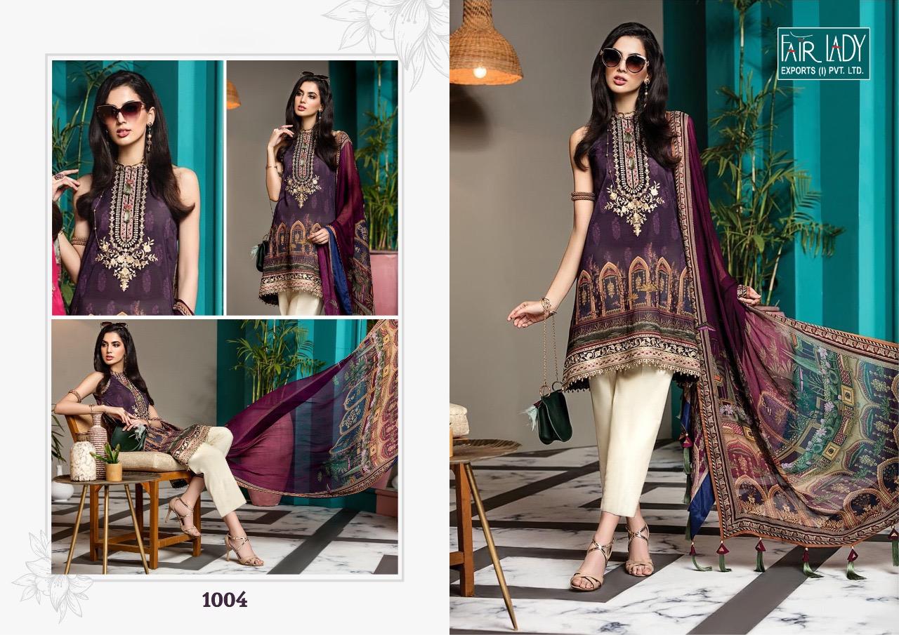 Fairlady Presents Viva Anaya Jam Satin Print Salwar Suit With Embroidery Work Suit