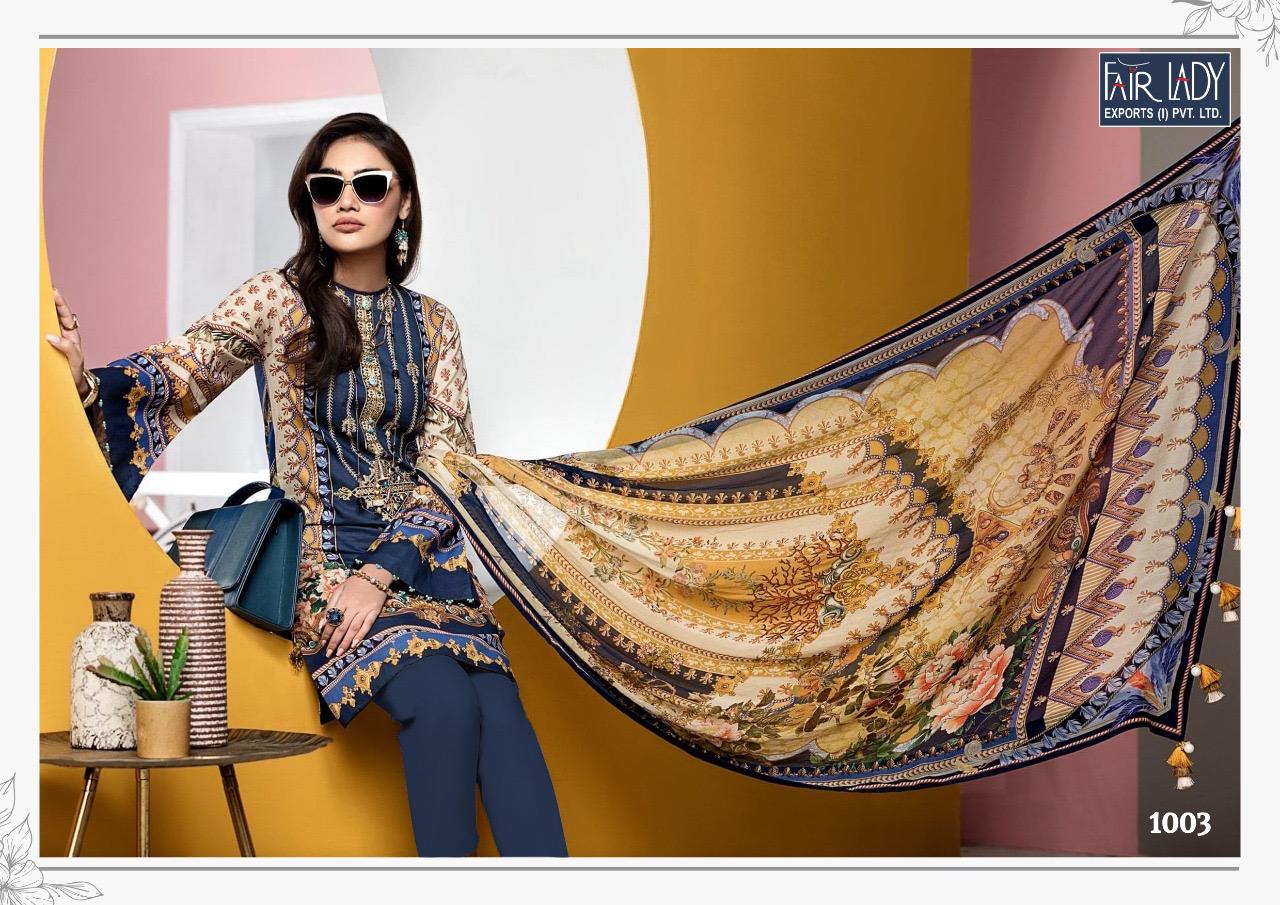Fairlady Presents Viva Anaya Jam Satin Print Salwar Suit With Embroidery Work Suit