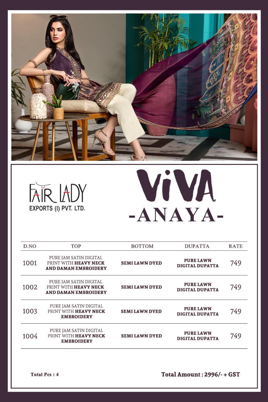 Fairlady Presents Viva Anaya Jam Satin Print Salwar Suit  Wholesale Dealer