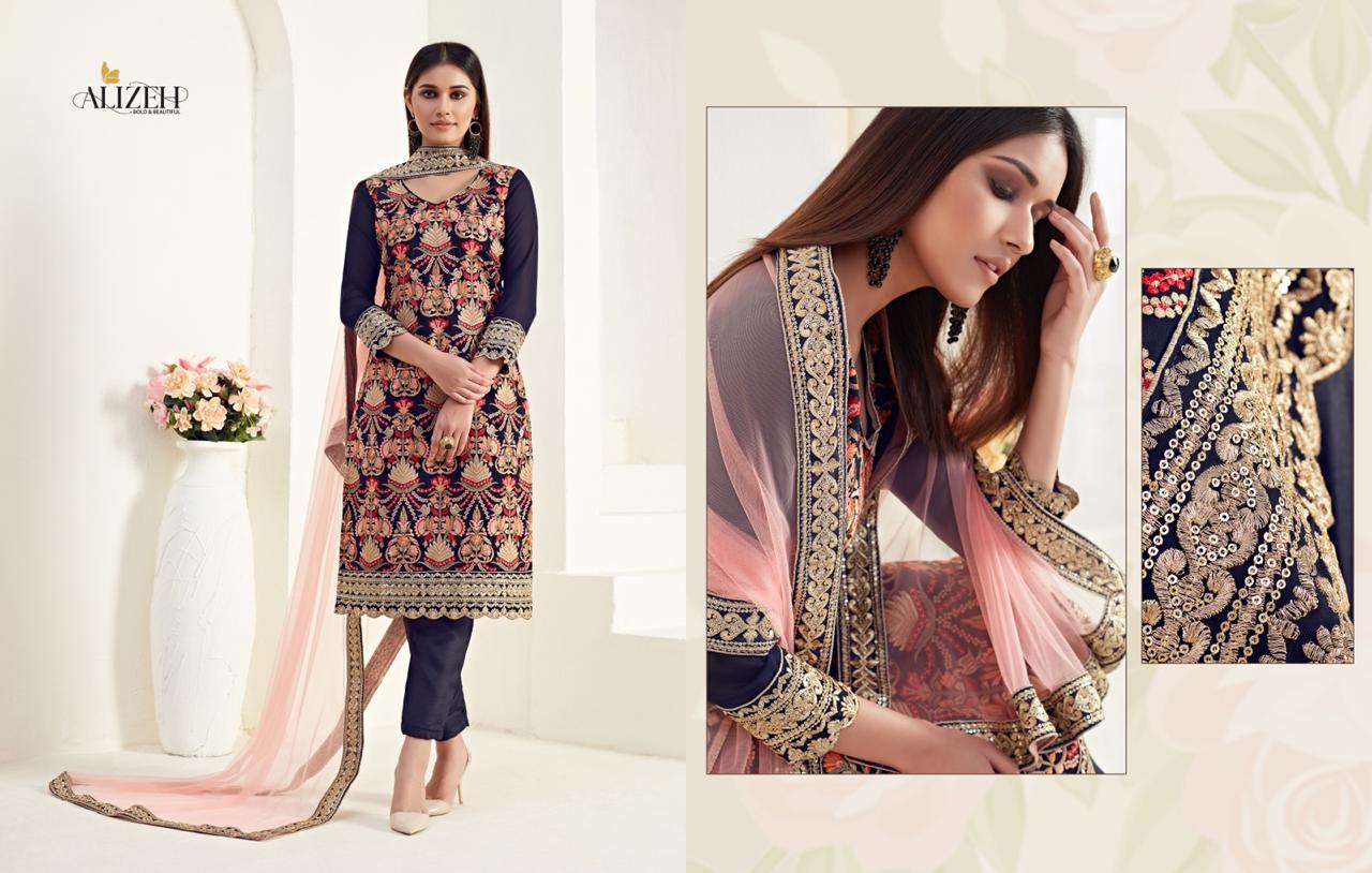 Alizeh Presents Amora Georgette Fabric With Heavy Embroidery Work Salwra Suit Wholesale Dealer