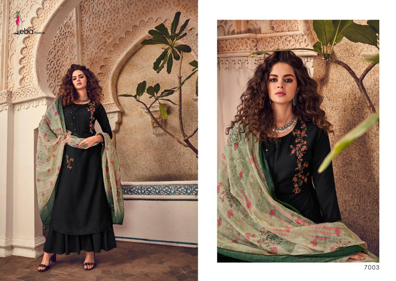 Eba Lifestyle Presents Elite Vol 1 Maslin Fabric With Emboidery Work Salwar Suit