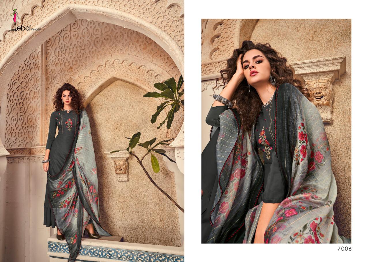 Eba Lifestyle Presents Elite Vol 1 Maslin Fabric With Emboidery Work Salwar Suit