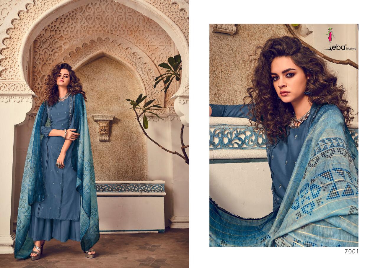 Eba Lifestyle Presents Elite Vol 1 Maslin Fabric With Emboidery Work Salwar Suit