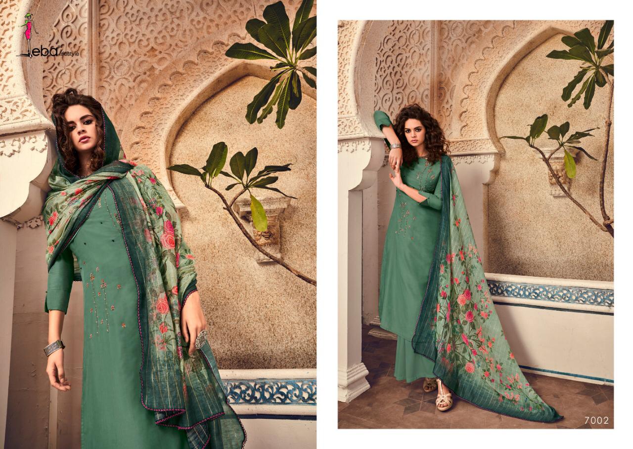 Eba Lifestyle Presents Elite Vol 1 Maslin Fabric With Emboidery Work Salwar Suit
