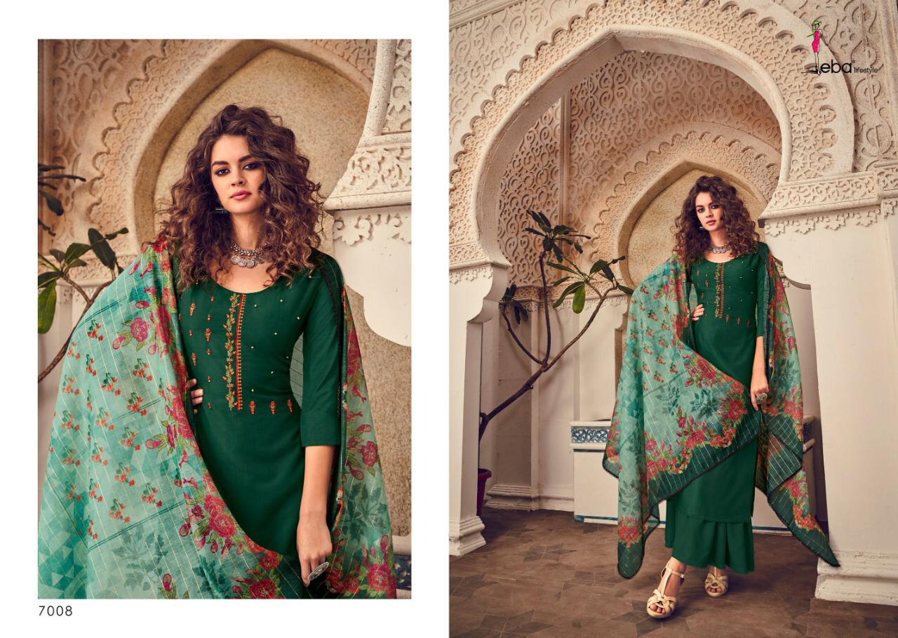 Eba Lifestyle Presents Elite Vol 1 Maslin Fabric With Emboidery Work Salwar Suit