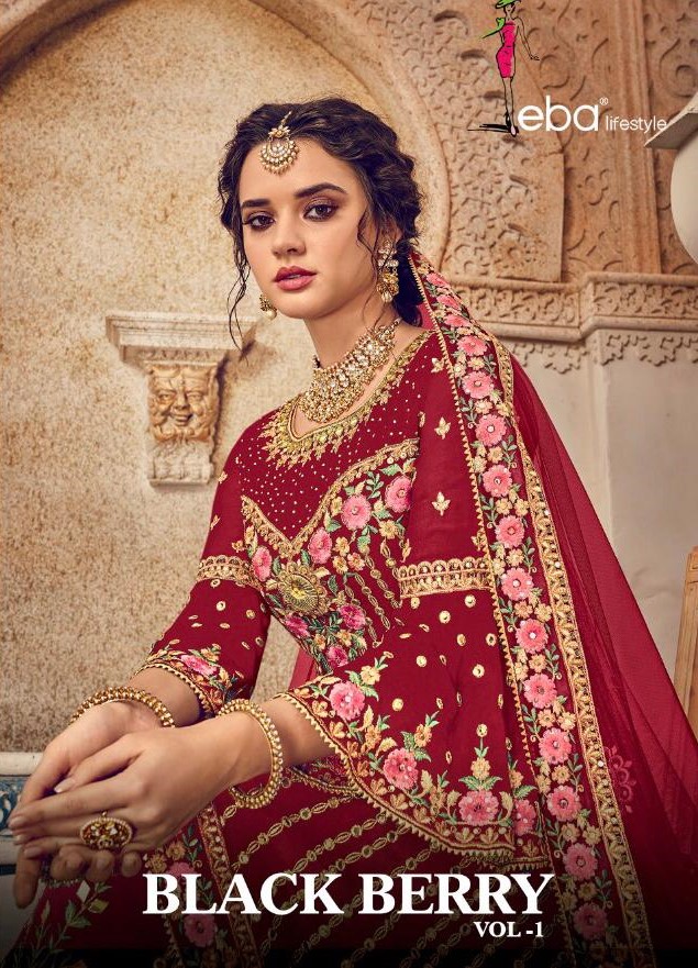 Eba Lifestyle Launches New Series Black Berry Vol 1 Georgette Fabric With Embroidery Work Salwar Suit Wholesale Dealer