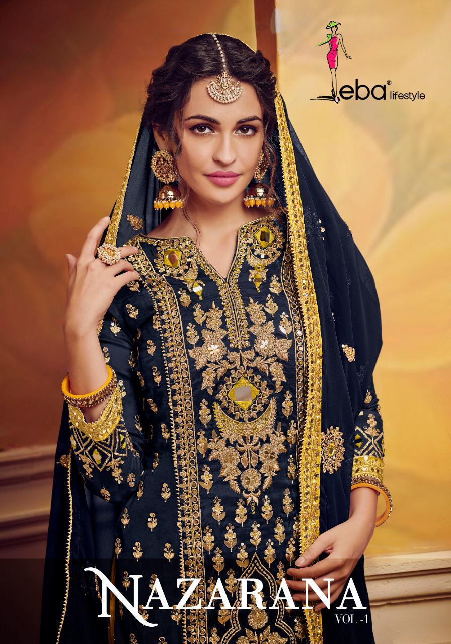 Eba Lifestyle Presents New Series Nazarana Vol 1 Georgette Fabric With Embroidery Work Salwar Suit