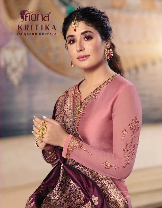 Fiona Kirtika Jacqurad Dupatta Satin Georgette Fabric With Heavy Work Salwar Suit