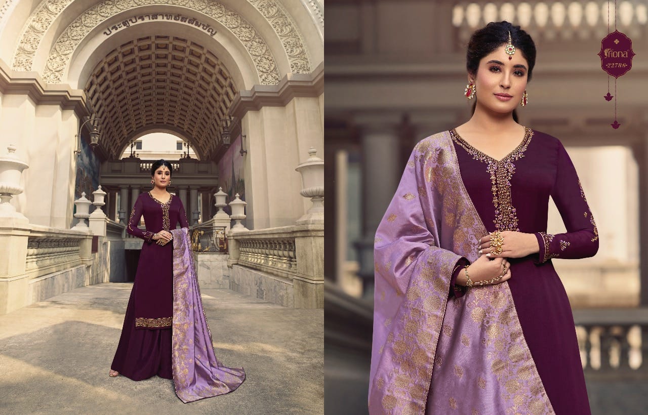 Fiona Kirtika Jacqurad Dupatta Satin Georgette Fabric With Heavy Work Salwar Suit