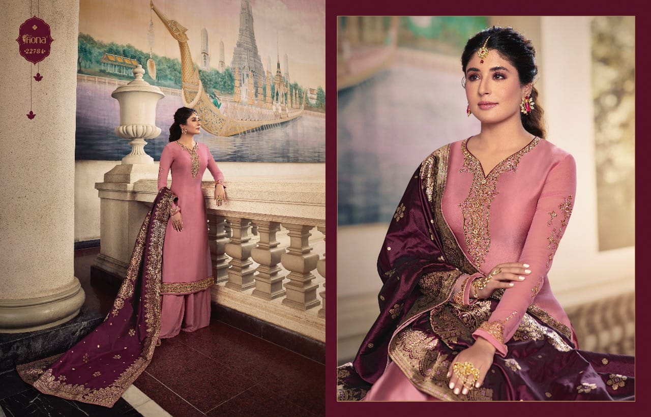 Fiona Kirtika Jacqurad Dupatta Satin Georgette Fabric With Heavy Work Salwar Suit