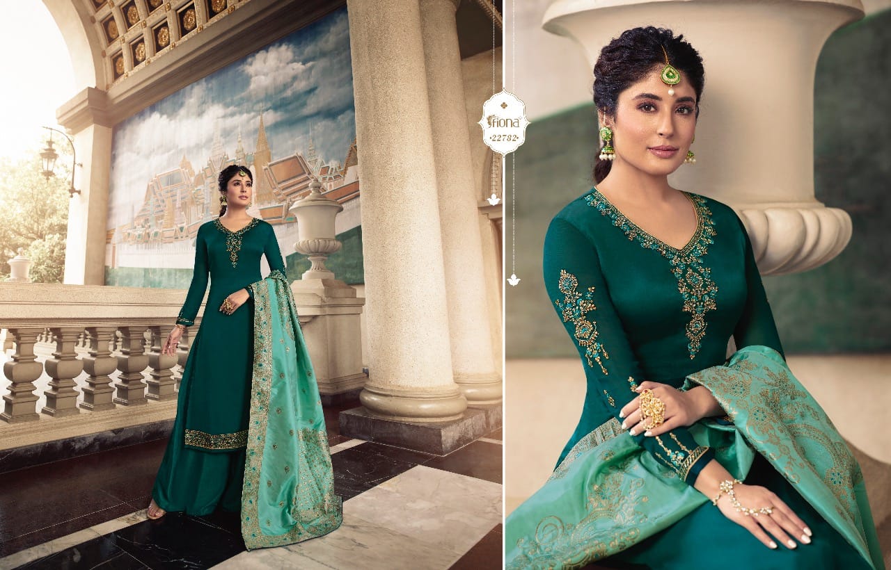 Fiona Kirtika Jacqurad Dupatta Satin Georgette Fabric With Heavy Work Salwar Suit