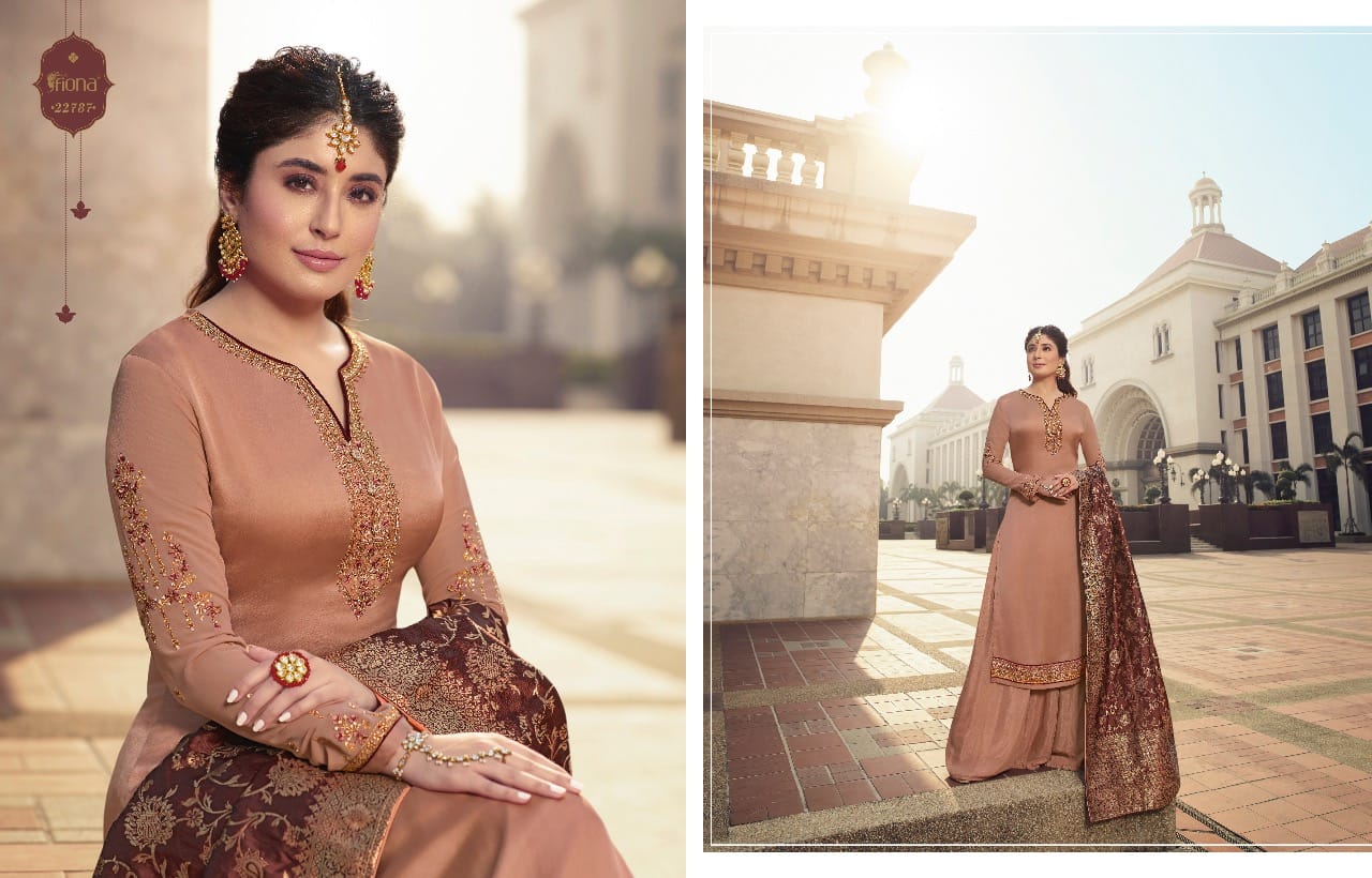 Fiona Kirtika Jacqurad Dupatta Satin Georgette Fabric With Heavy Work Salwar Suit