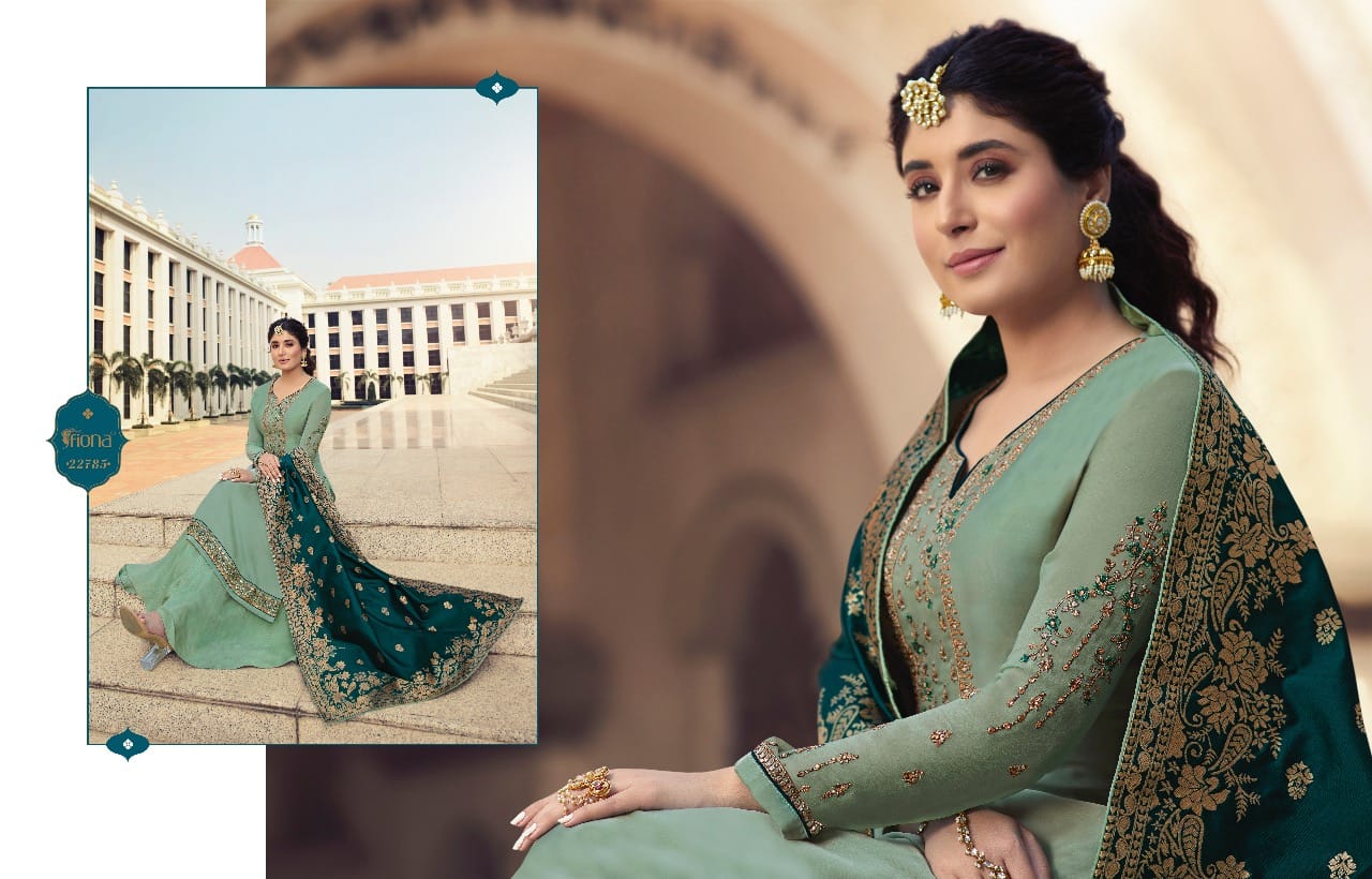 Fiona Kirtika Jacqurad Dupatta Satin Georgette Fabric With Heavy Work Salwar Suit