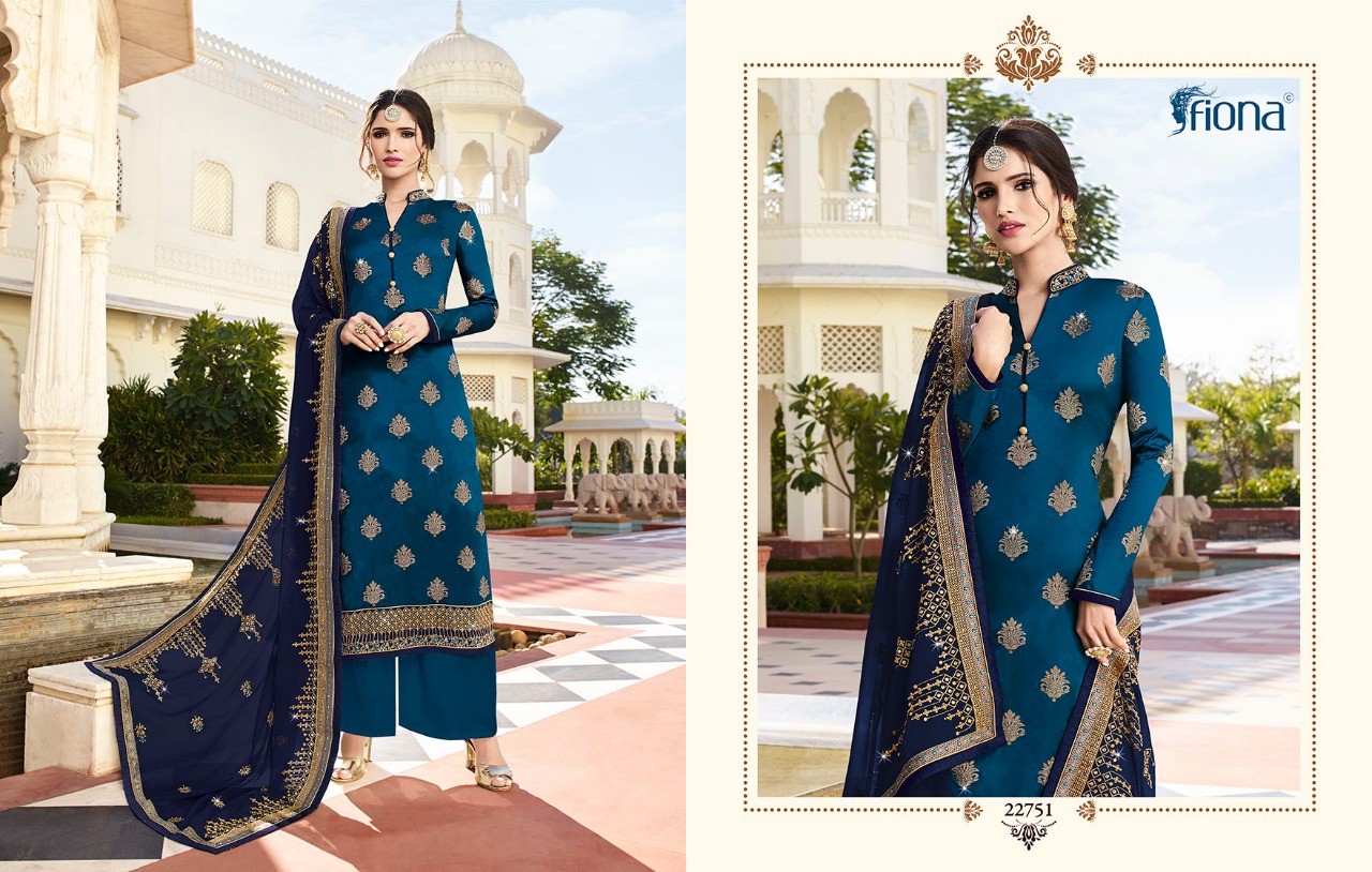 Fiona Presents Nazrana Jacqurad Fabric Wirh Embroidery Work Party Wear Suit