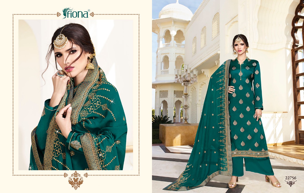 Fiona Presents Nazrana Jacqurad Fabric Wirh Embroidery Work Party Wear Suit