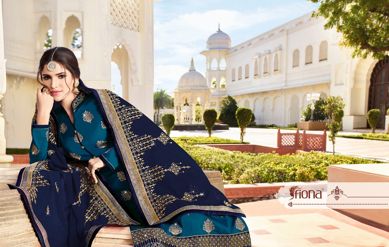 Fiona Presents Nazrana Jacqurad Fabric Wirh Embroidery Work Party Wear Suit
