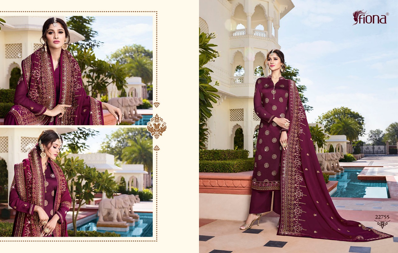 Fiona Presents Nazrana Jacqurad Fabric Wirh Embroidery Work Party Wear Suit